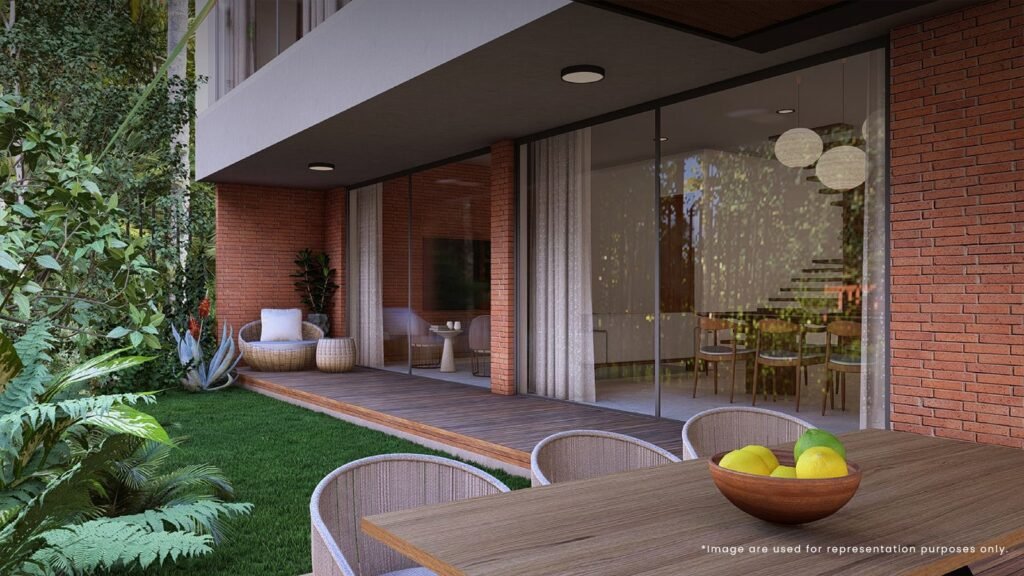 white lotus home of sanctuaries row villa in devanahalli bangalor outdoor dinning area